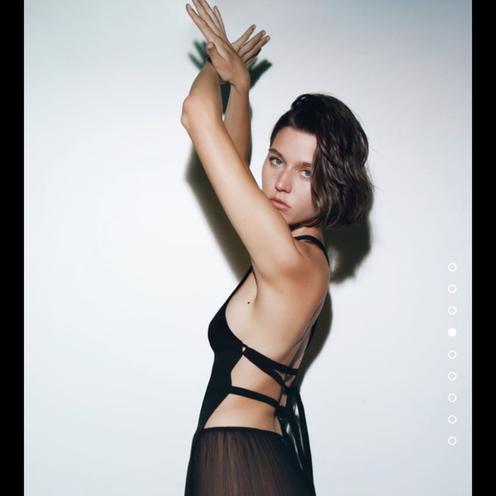 Black Zara Top Open Back